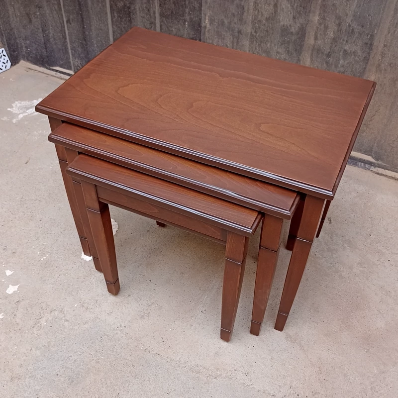 میز عسلی سه تیکه مدل پایه سوزنی فروش به صورت نقد و اقساط چوب راش گرجستان ضمانت 36 ماهه بسیار شیک و