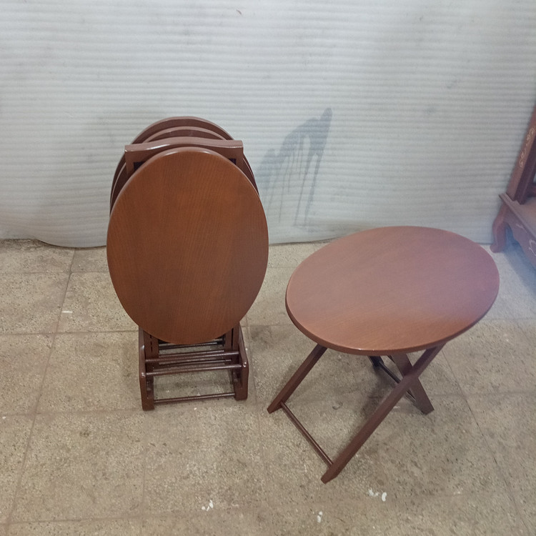 میز عسلی چهارتیکه تاشو بیضی فروش به صورت نقد و اقساط چوب راش گرجستان ضمانت 36 ماهه بسیار شیک و زیبا